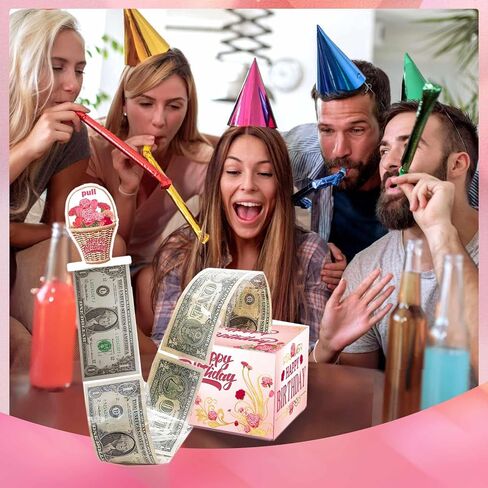 Birthday Money Box for Cash Gift Pull,Funny Carnation Pop Out Money Gift Box for Mother, Pop Up Money Holder for Cash,Surprise Money Roll Gift Boxes for Women Girlfriend Wife Daugther Grandmother in Kuwait