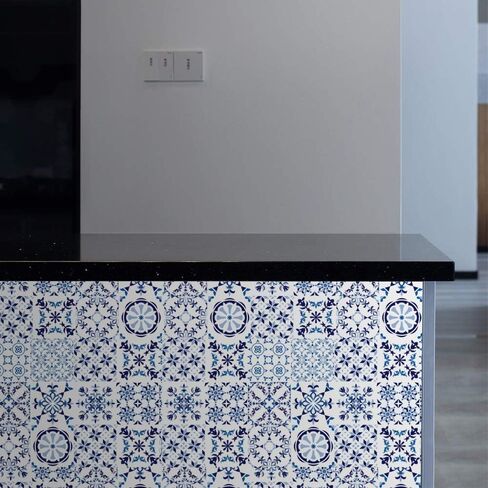 25 PCS Moroccan Style Tile Sticker, 4x4 Inch(10x10cm) Traditional DIY Murals, Tile Waterproof Oil Proof Removable Decals for Bathroom & Kitchen Backsplash (4I-SVC0-ZV27) in Saudi Arabia