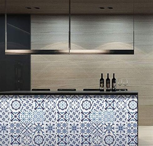 25 PCS Moroccan Style Tile Sticker, 4x4 Inch(10x10cm) Traditional DIY Murals, Tile Waterproof Oil Proof Removable Decals for Bathroom & Kitchen Backsplash (4I-SVC0-ZV27) in Saudi Arabia