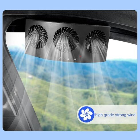 GLOGLOW Solar Exhaust Fan, 4000 RPM 2 Levels Car Exhaust Fan Good Heat Dissipation Low Noise for All Cars in Saudi Arabia