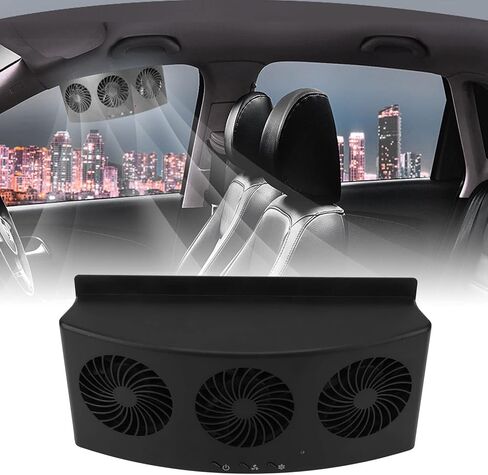 GLOGLOW Solar Exhaust Fan, 4000 RPM 2 Levels Car Exhaust Fan Good Heat Dissipation Low Noise for All Cars in Saudi Arabia