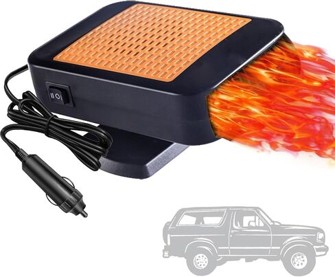 12V Car Heater, Fast Heating & Cooling Fan for Defrost Defogger Car Windshield, Portable Car Heaters That Plugs Cigarette Lighter, Automobile Interior heaters (Orange black) in Saudi Arabia