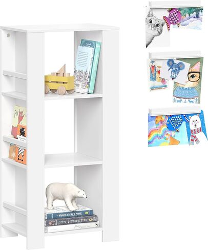 برج تخزين صغير من RiverRidge White Book Nook للأطفال مع أرفف كتب مع شريط فني مغناطيسي مكون من 3 قطع in Saudi Arabia