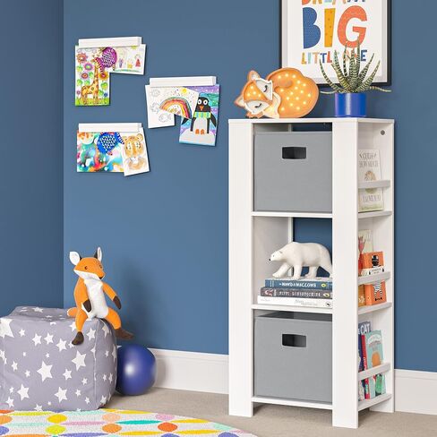 برج تخزين صغير من RiverRidge White Book Nook للأطفال مع أرفف كتب مع شريط فني مغناطيسي مكون من 3 قطع in Saudi Arabia