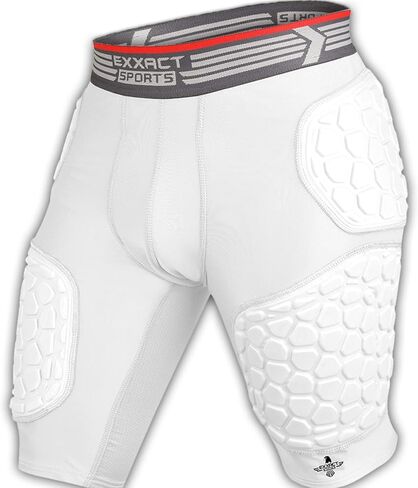 Exxact Sports Elite 5-Pad Adult Football Girdle for Men - Padded Compression Shorts, Mens Girdle Football with Cup Pocket in Saudi Arabia