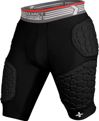 Exxact Sports Elite 5-Pad Adult Football Girdle for Men - Padded Compression Shorts, Mens Girdle Football with Cup Pocket in Saudi Arabia