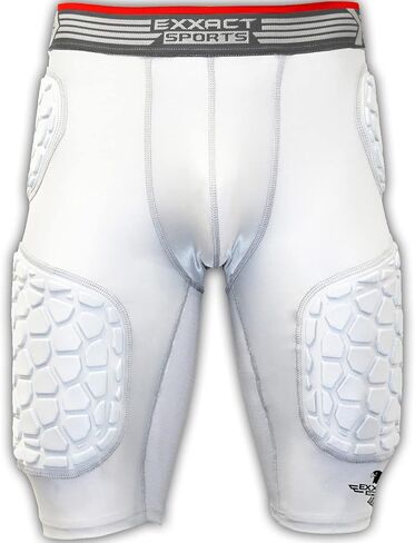 Exxact Sports Elite 5-Pad Adult Football Girdle for Men - Padded Compression Shorts, Mens Girdle Football with Cup Pocket in Saudi Arabia