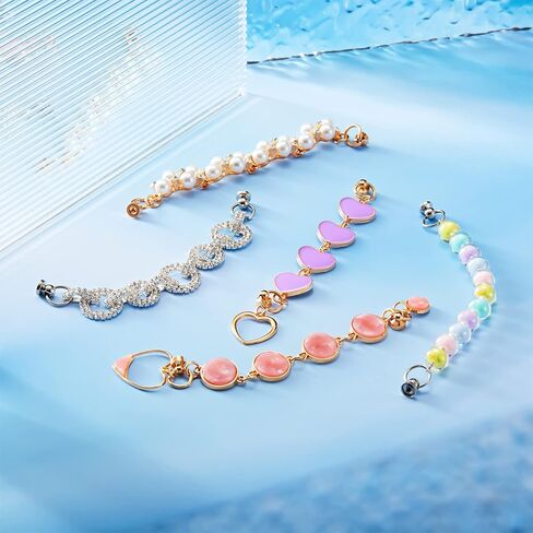 Frienda 6 قطع سلسلة هاتف جراب هاتف ملون لؤلؤ سلسلة سوار حزام قطرة مقاومة الهاتف قبضة حامل DIY بها بنفسك جراب هاتف ملحق in Kuwait