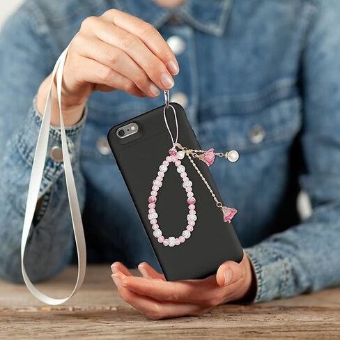 Hand Wrist Strap Lanyard for Cell Phone Mobile Phone Crystal Flower Halter Neck Phone Case Pendant for Key Bracelet Phone Case Pendant DIY Tassel Phone Straps in Saudi Arabia