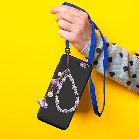 Hand Wrist Strap Lanyard for Cell Phone Mobile Phone Crystal Flower Halter Neck Phone Case Pendant for Key Bracelet Phone Case Pendant DIY Tassel Phone Straps in Saudi Arabia