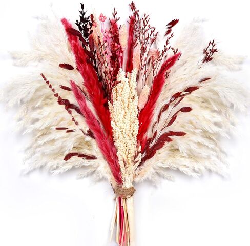 DearHouse Natural Dried Pampas Grass Bouquet,17'' Pink Boho Home Decor Bouquet, Phragmites Dried Flowers,Bouquet for Wedding Floral Arrangements Home Decorations,Pink in Saudi Arabia