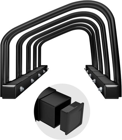 حامل دراجة هومي لوقوف السيارات على الأرض مكون من 5 رفوف قابل للتعديل ومنظم تخزين للدراجات للاستخدام الداخلي والخارجي باللون الأسود in Kuwait