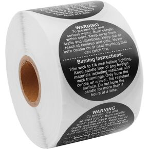 500pcs Wax Melt Warning Labels 1.5 Inch Candle Warning Label Candle Jar Container Stickers Round Candle Safety Labels Sticker for DIY Candle Jars Stickers, Candle Container, Candle Boxes(Rainbow)