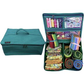 Yazzii All Purpose Storage Organizer Bag - Quilting, Sewing, Knitting, Portable, Multifunctional - Green