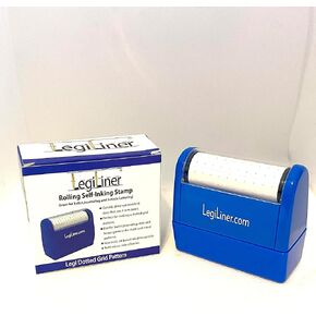 LEGILINER Dotted Grid Teacher Stamp (Royal Blue) – Rolling Ink Pattern for Journaling, Handwriting, Math, Graphing. Classroom & Home Use. Refillable Ink Writing Practice Roller Stamp.