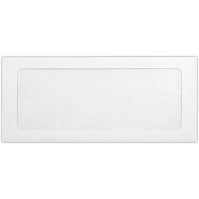 LUXPaper #10 Business Full Face Window Envelopes | Peel & Press | 4 1/8" x 9 1/2" | White | 80lb. Text | 50 Qty