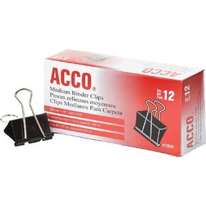 ACCO 72050 مقاطع الموثق المتوسطة ، 1-1/4 بوصة W ، غطاء 5/8 بوصة ، BLK/Silver ، تباع على بعد عشرة دزينة
