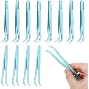 FDCZEYXIOR 12 PCS ملاقط بلاستيكي ، ملقطات طويلة 4.5 بوصة عازمة لأدوات صنع المجوهرات الصغيرة لصنع المجوهرات لصنع الحرف اليدوية لزينة الخبز ، وتغذية الزواحف ، والملصقات المتاحة الملصقات