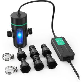 Light for Aquarium, Mini 5W Water Clean for Aquarium Filter with Timing Function, Built-in Bulb Fish Tank Clean Light-Black