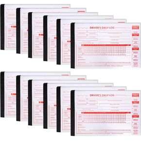 12 Pack Driver Daild Log Book 8.5 "× 5.5" قائمة تسجيل قائمة مرجعية يوميًا ما قبل الرحلة 2 مع دفتر سجل الكربون مع تقرير فحص المركبات وملخصات مبسطة لمستلزمات برامج تشغيل الشاحنات