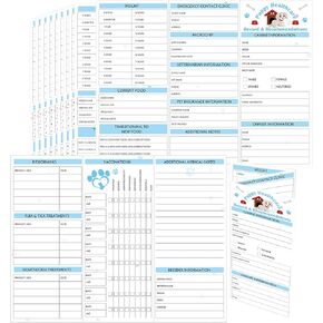 25 Pack Puppy Record Cards 8.3 × 11 بوصة الكلب الكلاب سجلات صحية سجلات الكلاب صحة الكلاب وسجل جرو بطاقة تسجيل صحية الكلاب