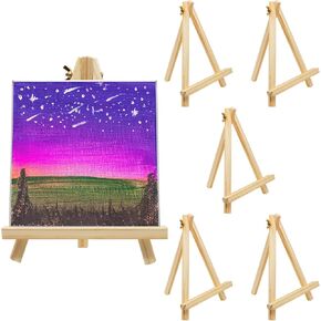 9 Inch Wood Tabletop Easels, 6 Pack Small Canvas Easel Stand, Tabletop Easel for Painting and Art Craft Supplies