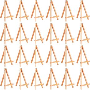 Eboot 24 Pack Mini Wood Display Easel (6.25 بوصة)