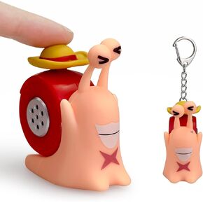 Keyboard Fidget Toys for Adults Keyboard Clicker with LED Light Keychain Fidget Sensory Fun Toys for Anxiety Decompression (Snail Straw Hat)