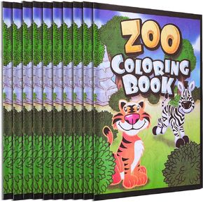 18Pcs Zoo Animal Coloring Books Bulk for Kids - 9"x11" Animal Party Favors with Jungle Safari Animals and Activity Sheets for Goodie Bags, Classrooms and Themed Birthday Supplies (Pack of 18)