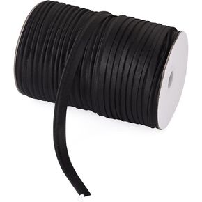 Pandahall Single Fold Bias Tape for Sewing 3/8 inch 109 Yards Hemming Ribbon for Seaming Binding Hemming Piping Quilting Black