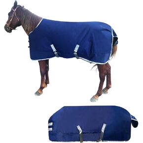 Winter 1800D Premium Horse Turnout Horse Blanket,Medium Weight Blanket,Waterproof, Windproof & Breathable (155)
