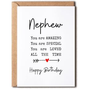 Nephew Birthday Card - You Are Amazing - Poem Card For Nephew - Birthday Card For Nephew - Card For Nephew - Birthday Card Nephew