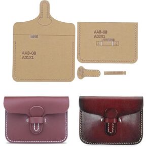 Card Bag Acrylic Template,4Pcs Purse Leather Pattern Card Bag Cutting Pattern Business Card Zero Wallet Leather Cutting Templates Leather Craft Tools