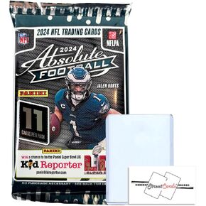 2024 Panini Absolute Football NFL Blaster Value Pack with 11 Trading Cards + Toploader + StreetCards Magnet!