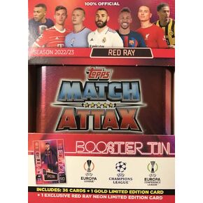 Topps Match Attax 2022/23 - UEFA Champions League, Football Cards - Tin Mini Collection, Red Ray