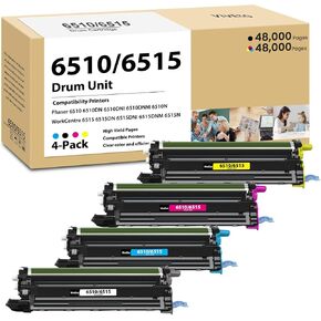 Phaser 6510 6515 Drum Unit 108R01420 108R01419 108R01417 108R01418 Imaging Unit Replacement for Xerox 6510 6515 for Phaser 6510DNM 6510DN 6510DNI 6510N WorkCentre 6515DNI 6515DNM 6515DN 6515N, 4-Pack