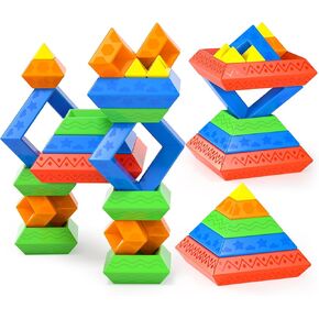 TEMI Building Block Toys for Ages 3-5 Year Old Girl Birthday Gifts-Learning Educational Stacking Blocks for Toddlers, Preschoolers, Boy, Adults