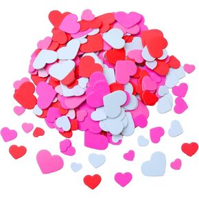 Cooraby 600 Pieces Heart Foam Stickers Self-Adhesive Heart Shaped Craft Stickers for Valentine's Day, Wedding Decoration or Card Making