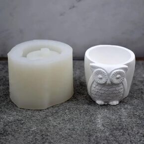 Owl Silicone Concrete Flower Pots Molds,Silicone Planter Molds Succulent Plant Flowerpot Molds Cement Clay Moulds Handmade Home Graden Decor (Big)
