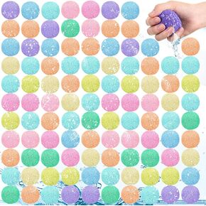 120 PCS كرات مائية قابلة لإعادة الاستخدام ، وبالونات المياه القابلة لإعادة الاستخدام للألعاب الخارجية ، والكرات للبالغين الصيفية Beach Ball لمتعة البركة والفناء الخلفي (لون المعكرون)
