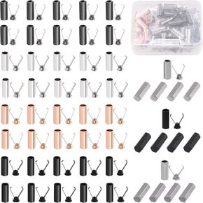 Keadic 111Pcs 7 Styles Alloy Shoelace Tips Assortment Kit with Case, Round Oval Hexagon Cylindrical Shoe Laces Tip Head Cords End Aglets Replacement for DIY Hoodie Sneakers Shoestrings Repairing