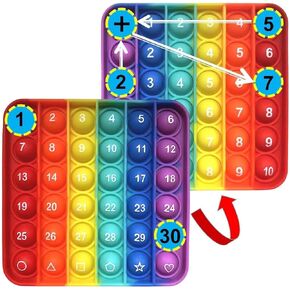 Number Counting Poppers, Sensory Bubble Popping Fidgety Board, Math Manipulatives for Elementary Preschool Kindergarten Classroom, Montessori Educational Learning Activities for Kids