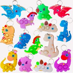 30 packs Bulk animal Mini pop Fidget Keychain，birthday Party Favors Supplies and Classroom summer Student Prize gifts