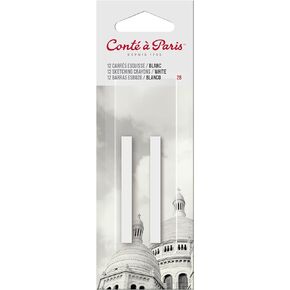 Conté à Paris Sketching Carré Crayons, 2 Pack, White 2B