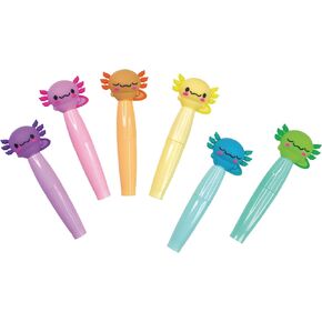 Raymond Geddes Axolotl Highlighters (Pack of 24) - Chisel-Tip Colorful Highlighters with Fun Axolotl Toppers - Cute School Supplies