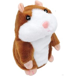 Talking Hamster Repeats What You Say Mimicry Pet Toy Plush Buddy Mouse with Interactive Function, Gift for Kids Birthday and Parties (Brown)