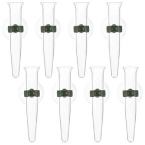 8 Pcs Floral Water Tubes/Vials for Flower Arrangements, Clear Plastic Water Tubes for Flowers, 4.3" Floral Nutrition Fresh Preservation Storage Tubes with Wall Mounted Cup
