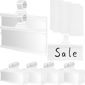 150 Pcs Blank Shelf Label Holders Shelf Tags Price Tag Holder Wire Shelf Label Holders with Blank Cards for Pantry Retail Supermarket