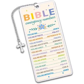 Bible Emergency Numbers Bookmark Gifts for Women Her Christian Easter Day Confirmation Gifts for Teen Girls Bible Accessories Bible Study Religious Catholic Bookmark for Daughter Graduation Birthday