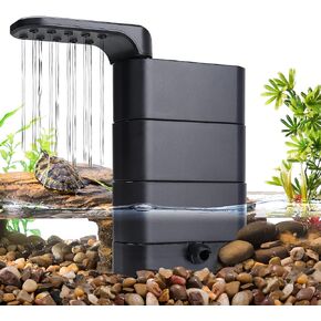 hygger 150GPH Turtle Filter with 2 Sponges Bio Ball, 3-in-1 Water Circulation Draining Bio Filtration Amphibian Tank Filter 5 to 35 Gallon for Reptile Frog